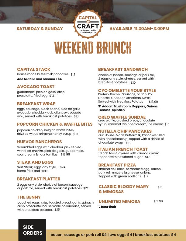Brunch Menu May 2025
